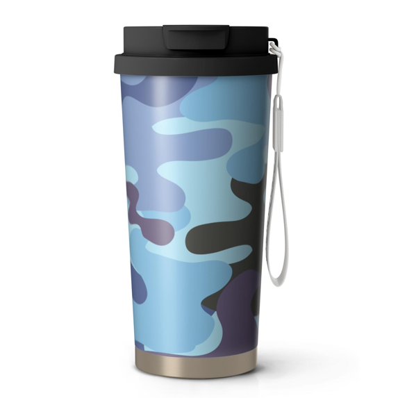 Camouflage 18oz Double Drinking Coffee Mug – Vacuum Insulated Stainless Steel Travel Cup with Leakproof Lid, 316 Steel Thermos Tumbler for Hot & Cold Beverages