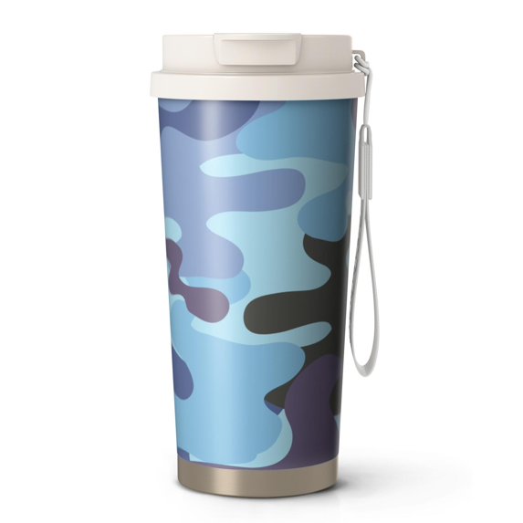Camouflage 18oz Double Drinking Coffee Mug – Vacuum Insulated Stainless Steel Travel Cup with Leakproof Lid, 316 Steel Thermos Tumbler for Hot & Cold Beverages