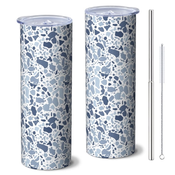 Camouflage 20 Oz Stainless Steel Skinny Tumbler – Vacuum Insulated Slim Travel Cup with Lid & Stainless Steel Straw, 360° Full Wrap Printed Tumbler for Home, Office & Outdoor Use
