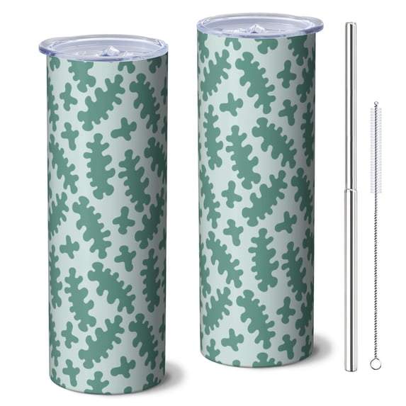 Camouflage 20 Oz Stainless Steel Skinny Tumbler – Vacuum Insulated Slim Travel Cup with Lid & Stainless Steel Straw, 360° Full Wrap Printed Tumbler for Home, Office & Outdoor Use
