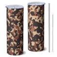 thumbnail image 1 of Camouflage 20 Oz Stainless Steel Skinny Tumbler – Vacuum Insulated Slim Travel Cup with Lid & Stainless Steel Straw, 360° Full Wrap Printed Tumbler for Home, Office & Outdoor Use, 1 of 6