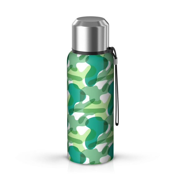 Camouflage 20oz Stainless Steel Thermal Bottle with Tea Filter and Cup Lid, Vacuum Insulated Coffee Mug with 316L Inner Liner, Leakproof Travel Thermos for Office, Commute & Outdoor