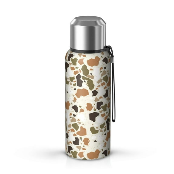 Camouflage 20oz Stainless Steel Thermal Bottle with Tea Filter and Cup Lid, Vacuum Insulated Coffee Mug with 316L Inner Liner, Leakproof Travel Thermos for Office, Commute & Outdoor