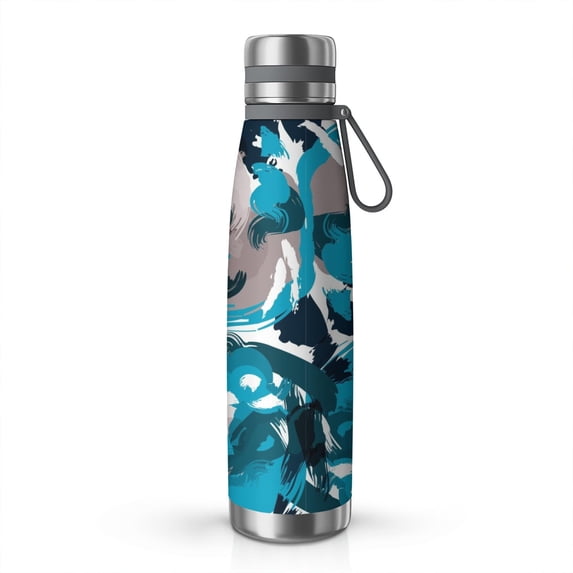 Camouflage 29oz Stainless Steel Insulated Thermos with Tea Filter, 360° Printed Travel Bottle, Leakproof BPA-Free Flask with Anti-Slip Base, 304 Inner & 201 Outer, Vacuum Cup
