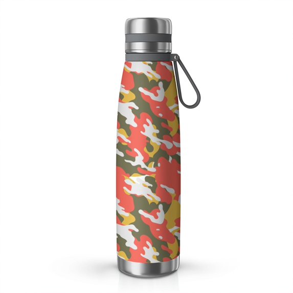 Camouflage 29oz Stainless Steel Insulated Thermos with Tea Filter, 360° Printed Travel Bottle, Leakproof BPA-Free Flask with Anti-Slip Base, 304 Inner & 201 Outer, Vacuum Cup