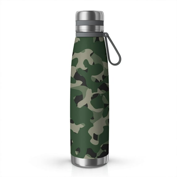 Camouflage 29oz Stainless Steel Insulated Thermos with Tea Filter, 360° Printed Travel Bottle, Leakproof BPA-Free Flask with Anti-Slip Base, 304 Inner & 201 Outer, Vacuum Cup