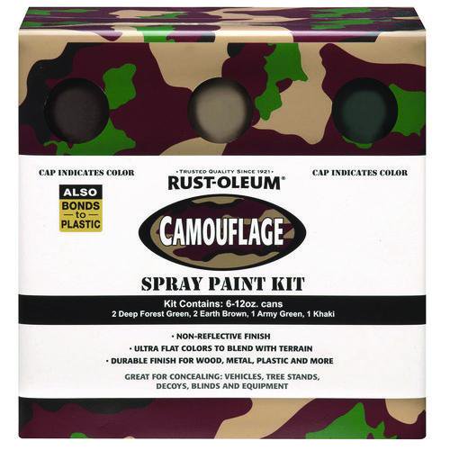 Camouflage 2X Ultra Cover Assorted Spray Paint Kit, Assorted Colors, 12 oz Aerosol Can, 6/Carton | Bundle of 2