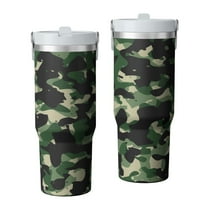 Camouflage 30oz Handheld Travel Tumbler with Handle – Double Wall Stainless Steel Insulated Cup, Flip Straw Lid, Leak-Proof & BPA-Free for Hot and Cold Drinks – Durable Coffee & Juice Mug White