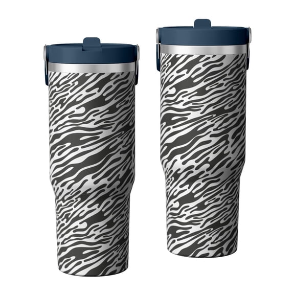 Camouflage 30oz Handheld Travel Tumbler with Handle – Double Wall Stainless Steel Insulated Cup, Flip Straw Lid, Leak-Proof & BPA-Free for Hot and Cold Drinks – Durable Coffee & Juice Mug Black