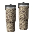 thumbnail image 1 of Camouflage 30oz Handheld Travel Tumbler with Handle – Double Wall Stainless Steel Insulated Cup, Flip Straw Lid, Leak-Proof & BPA-Free for Hot and Cold Drinks – Durable Coffee & Juice Mug Black, 1 of 6