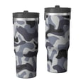 thumbnail image 1 of 30oz Tumbler with Swivel Handle, Vacuum Insulated Stainless Steel Travel Mug with 2-in-1 Straw Lid, Camo Print, 1 of 6