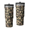 thumbnail image 1 of Camouflage 30oz Handheld Travel Tumbler with Handle – Double Wall Stainless Steel Insulated Cup, Flip Straw Lid, Leak-Proof & BPA-Free for Hot and Cold Drinks – Durable Coffee & Juice Mug Black, 1 of 6