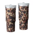 thumbnail image 1 of Camouflage 30oz Handheld Travel Tumbler with Handle – Double Wall Stainless Steel Insulated Cup, Flip Straw Lid, Leak-Proof & BPA-Free for Hot and Cold Drinks – Durable Coffee & Juice Mug White, 1 of 6