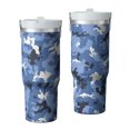 thumbnail image 1 of Camouflage 30oz Handheld Travel Tumbler with Handle – Double Wall Stainless Steel Insulated Cup, Flip Straw Lid, Leak-Proof & BPA-Free for Hot and Cold Drinks – Durable Coffee & Juice Mug White, 1 of 6
