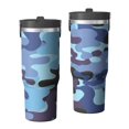 thumbnail image 1 of Camouflage 30oz Handheld Travel Tumbler with Handle – Double Wall Stainless Steel Insulated Cup, Flip Straw Lid, Leak-Proof & BPA-Free for Hot and Cold Drinks – Durable Coffee & Juice Mug Black, 1 of 6