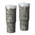 thumbnail image 1 of Camouflage 30oz Handheld Travel Tumbler with Handle – Double Wall Stainless Steel Insulated Cup, Flip Straw Lid, Leak-Proof & BPA-Free for Hot and Cold Drinks – Durable Coffee & Juice Mug White, 1 of 6