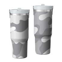 30oz Tumbler with Swivel Handle, Vacuum Insulated Stainless Steel Travel Mug with 2-in-1 Straw Lid, Camo Print