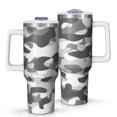 thumbnail image 1 of Camouflage 40oz Tumbler– Stainless Steel Insulated Tumbler with Handle and Straw, Large Capacity Travel Cup for Hot & Cold Drinks, 1 of 6