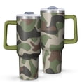 thumbnail image 1 of Camouflage 40oz Tumbler– Stainless Steel Insulated Tumbler with Handle and Straw, Large Capacity Travel Cup for Hot & Cold Drinks, 1 of 6