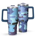 thumbnail image 1 of Camouflage 40oz Tumbler– Stainless Steel Insulated Tumbler with Handle and Straw, Large Capacity Travel Cup for Hot & Cold Drinks, 1 of 6