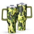 thumbnail image 1 of Camouflage 40oz Tumbler– Stainless Steel Insulated Tumbler with Handle and Straw, Large Capacity Travel Cup for Hot & Cold Drinks, 1 of 6