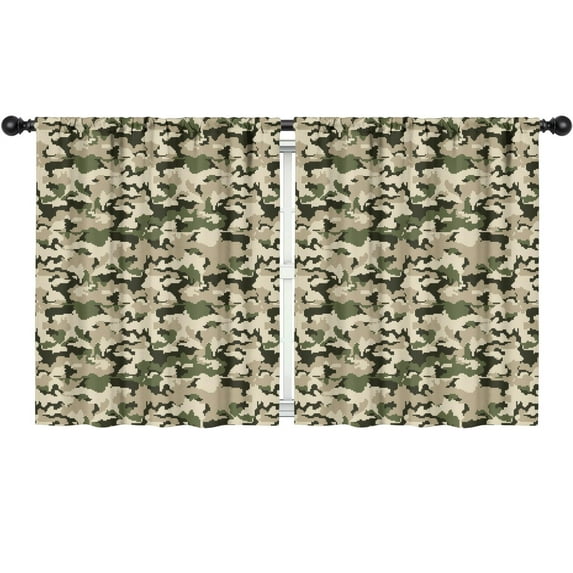 Camouflage 52x63in(132x160cm) Curtains 2 Panels for Kids Bedroom, Window Drapes for Kids Boys Girls Bedroom Curtains Designed To Spark Joy and Creativity