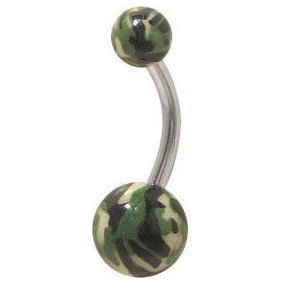 Camouflage Acrylic Belly Button Ring