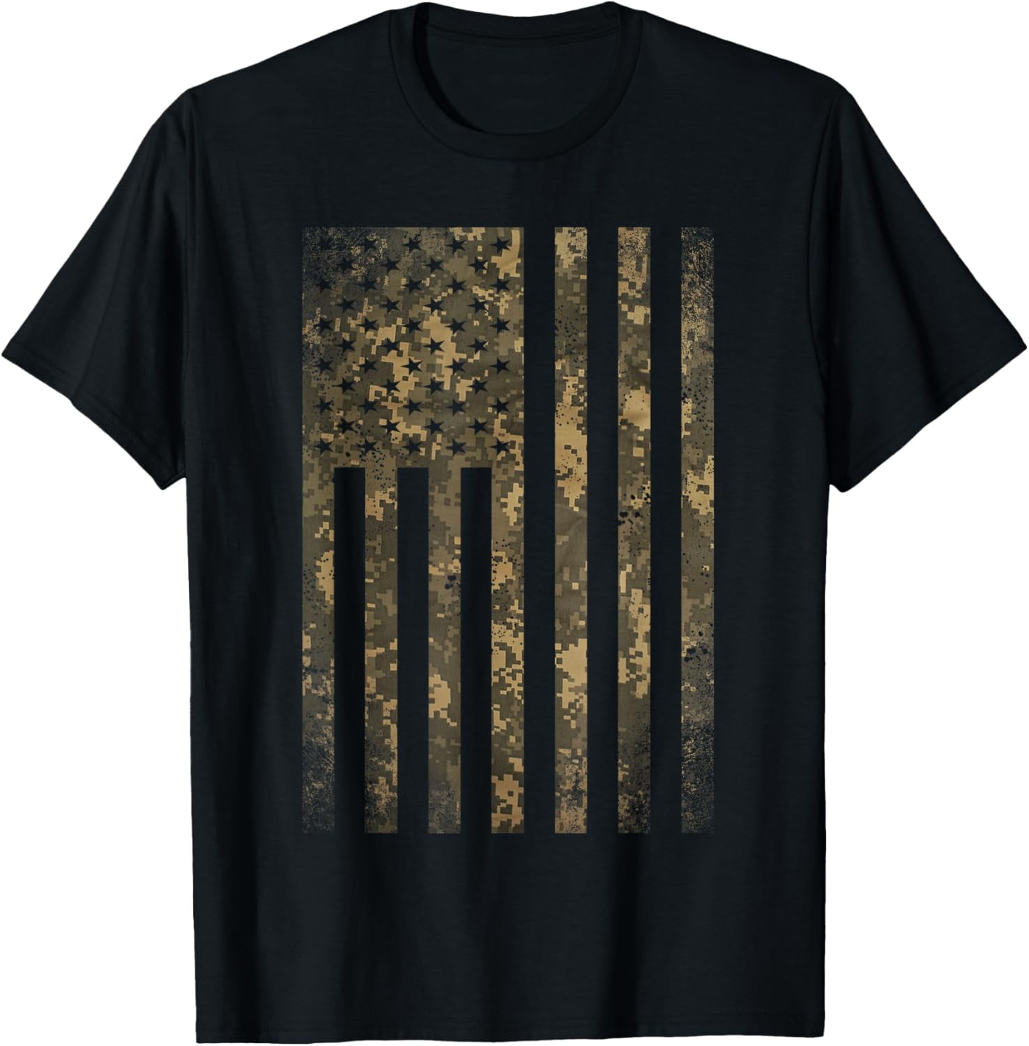 Women's Camouflage American Flag Faith T-Shirt - Patriotic Graphic Tee, Short Sleeve, Loose Fit