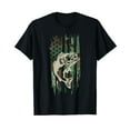 thumbnail image 1 of Camouflage American US Flag Bass Fishing Fisherman Men Boys T-Shirt, 1 of 5