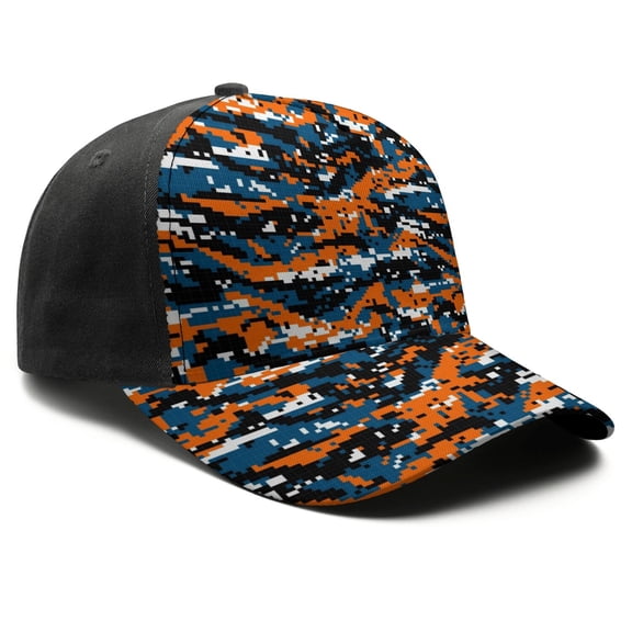 Camouflage Baseball Cap Adjustable Size – Stylish Spliced Design Trucker Hat, Dad Hat with Full Print Front & Brim, Breathable Cotton Blend Snapback for Sports, Travel & Daily Wear