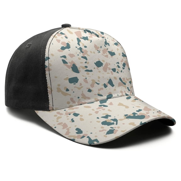 Camouflage Baseball Cap Adjustable Size – Stylish Spliced Design Trucker Hat, Dad Hat with Full Print Front & Brim, Breathable Cotton Blend Snapback for Sports, Travel & Daily Wear