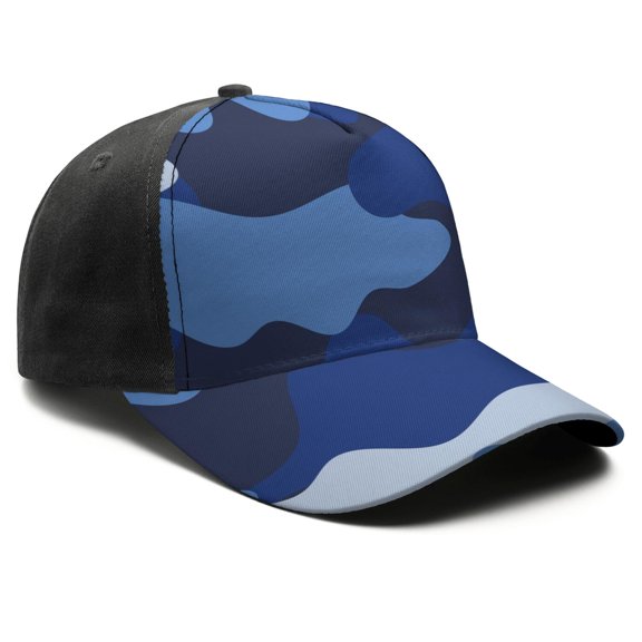 Camouflage Baseball Cap Adjustable Size – Stylish Spliced Design Trucker Hat, Dad Hat with Full Print Front & Brim, Breathable Cotton Blend Snapback for Sports, Travel & Daily Wear