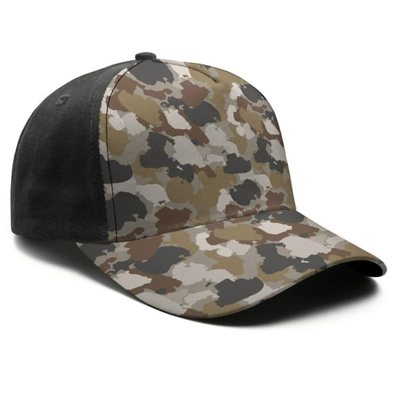 Camouflage Baseball Cap Adjustable Size – Stylish Spliced Design Trucker Hat, Dad Hat with Full Print Front & Brim, Breathable Cotton Blend Snapback for Sports, Travel & Daily Wear
