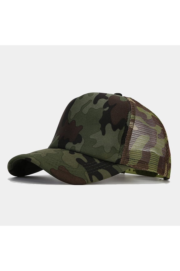 Camouflage Baseball Cap, Adjustable Strapback Dad Hat for Men and Women, One Size Fits Most, Lightweight Sports Hat for Outdoor, Running, Hiking and Daily Wear-Green