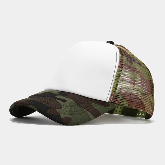 Camouflage Baseball Cap, Adjustable Strapback Dad Hat for Men and Women, One Size Fits Most, Lightweight Sports Hat for Outdoor, Running, Hiking and Daily Wear-White