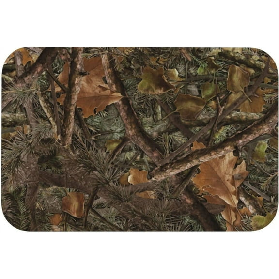 Camouflage Bath Mat Earth Rug Super Absorbent Non Slip Quick Dry Bathroom Kitchen Doormat 24x16 Inch