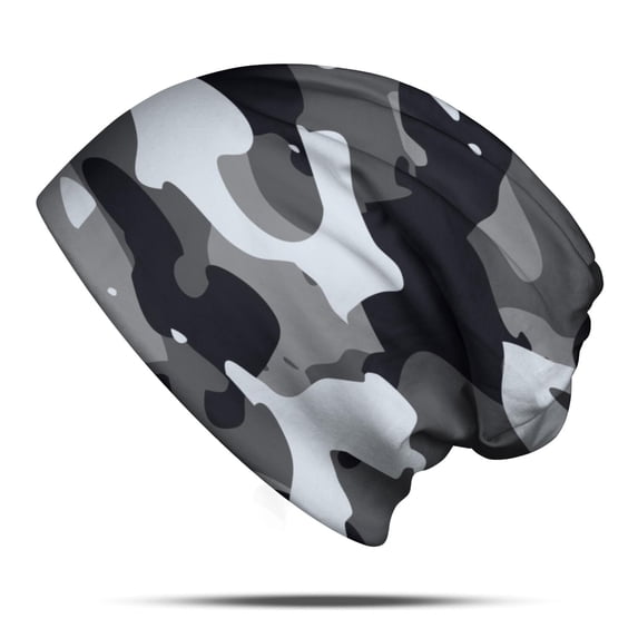 Camouflage Beanie Hat – Soft Stretchy Polyester Winter Cap, Warm Slouchy Style for Everyday Wear & Outdoor Activities