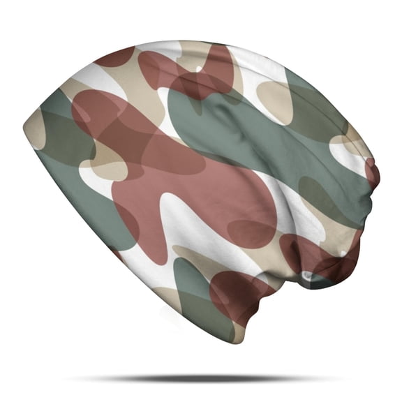 Camouflage Beanie Hat – Soft Stretchy Polyester Winter Cap, Warm Slouchy Style for Everyday Wear & Outdoor Activities