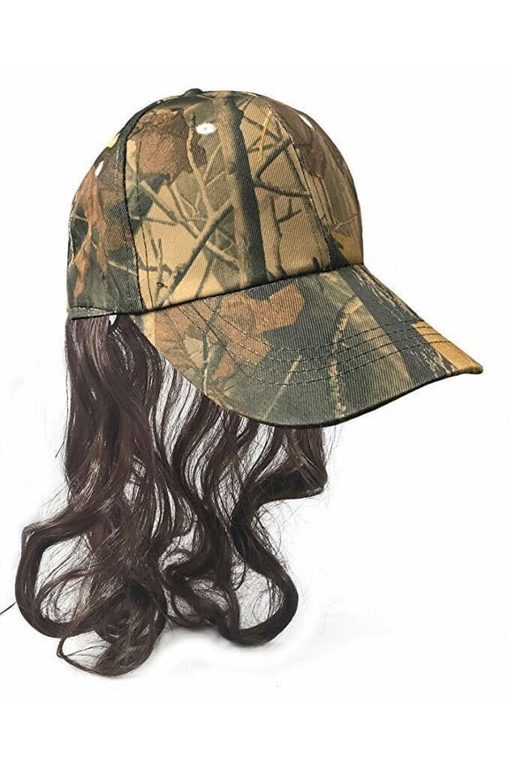 Camouflage Billy Ray Hat with Brown Hair