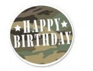 CAKESUPPLYSHOP Camouflage Birthday -1/4 (Quarter Sheet) Edible Photo Image Cake Decoration