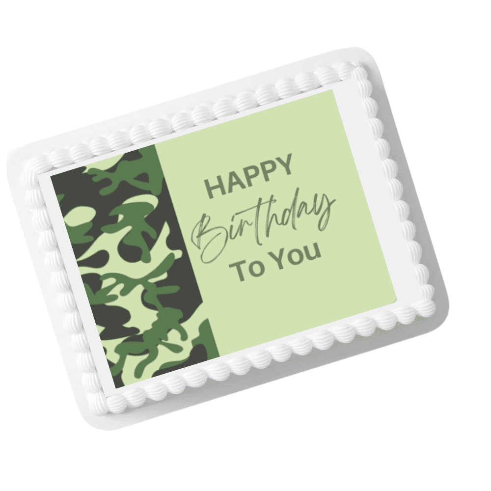 CAKESUPPLYSHOP Camouflage Birthday Cake Decoration Edible Frosting Photo Sheet
