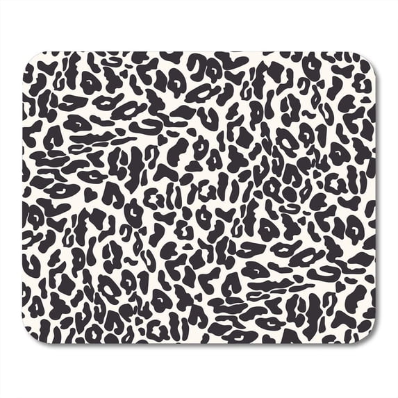 Camouflage Black Skin Leopard Pattern White Abstract Graphic Mousepad Mouse Pad Mouse Mat 9x10 inch