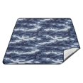 Camouflage Blue Picnic Blanket Waterproof Beach Blankets Sandproof