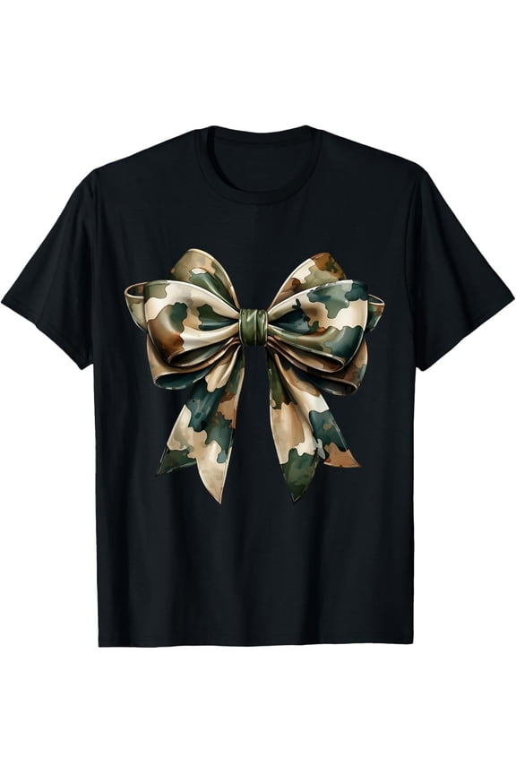 Camouflage Camo Coquette Bow Costume Gift Tee