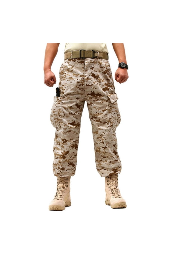 Camouflage Cargo Multi Pockets Pants for Men, Hiking Climbing Fishing Military Outdoopr Jogging Pants, Training Pants