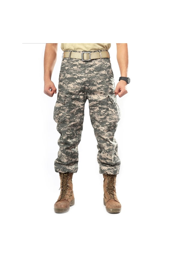 Camouflage Cargo Multi Pockets Pants for Men, Hiking Climbing Fishing Military Outdoopr Jogging Pants, Training Pants