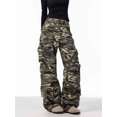 thumbnail image 1 of Camouflage Cargo Pants Women's Loose Wide Leg Jeans, 1 of 8