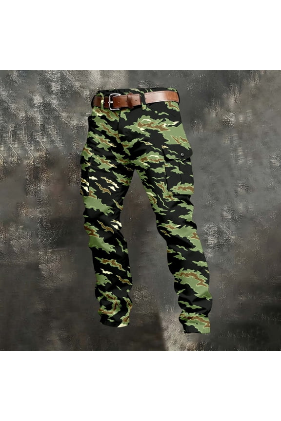 Camouflage Cargo Pants for Men Hunting Paintball Tactical Outdoor Pants Workwear Long Trousers Camouflage S