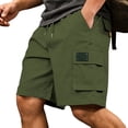 thumbnail image 1 of Camouflage Cargo Shorts for Men Elastic Waistband Drawstring Short Outdoor Casual Camo Hiking Work Casual Big and Tall Cargo Short Multi Pocket Quick Dry Bermuda Short,Green XL, 1 of 5
