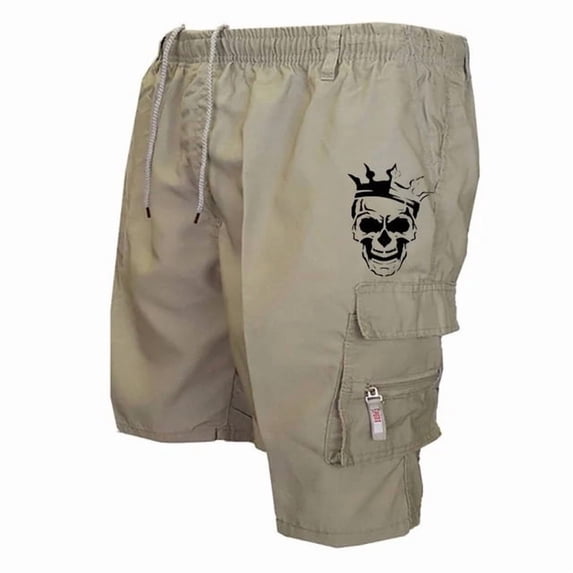 Camouflage Cargo Shorts for Men Multi Pocket Elastic Waistband Short Pants Drawstring Ripstop Straight Leg Camo Cargo Short Casual Relaxed Fit Wild Outdoor Work Joggers,Brown 2XL